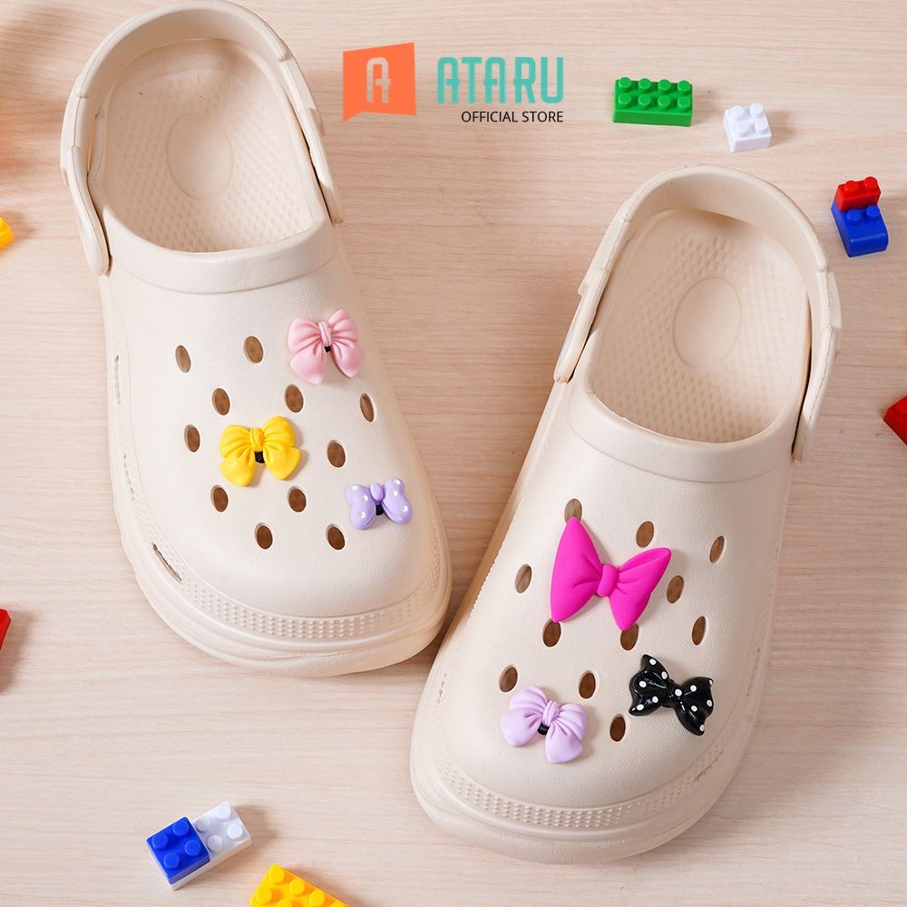 ATARU SET 6 PCS AKSESORIS SANDAL MINI BOWS SHOES CHARM BITZ SENDAL BITS SANDAL HIASAN SEPATU SENDAL