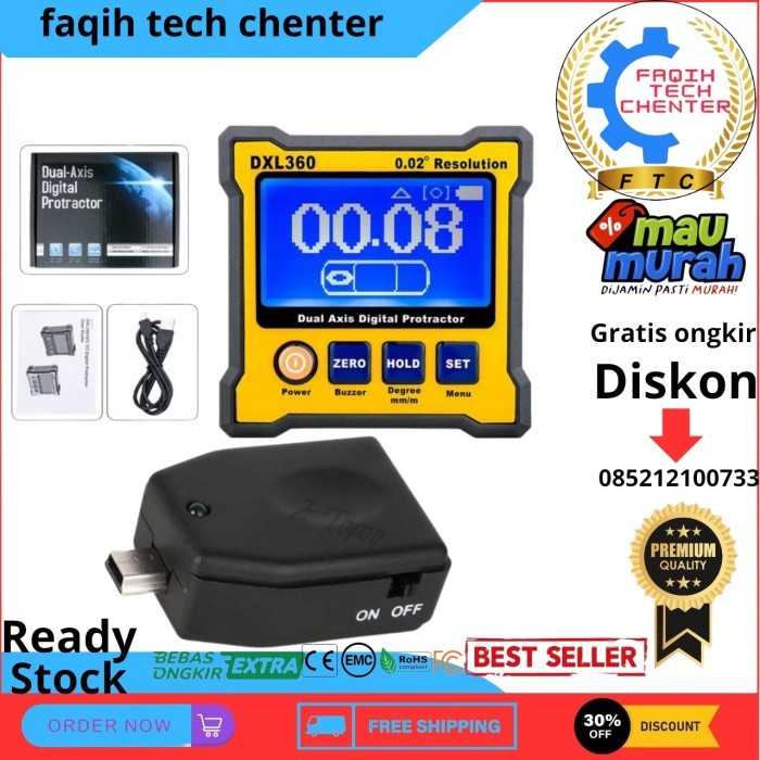 

Inclinometer DXL-360 Protractor Digital Angle Level Axis Sudut DXL360