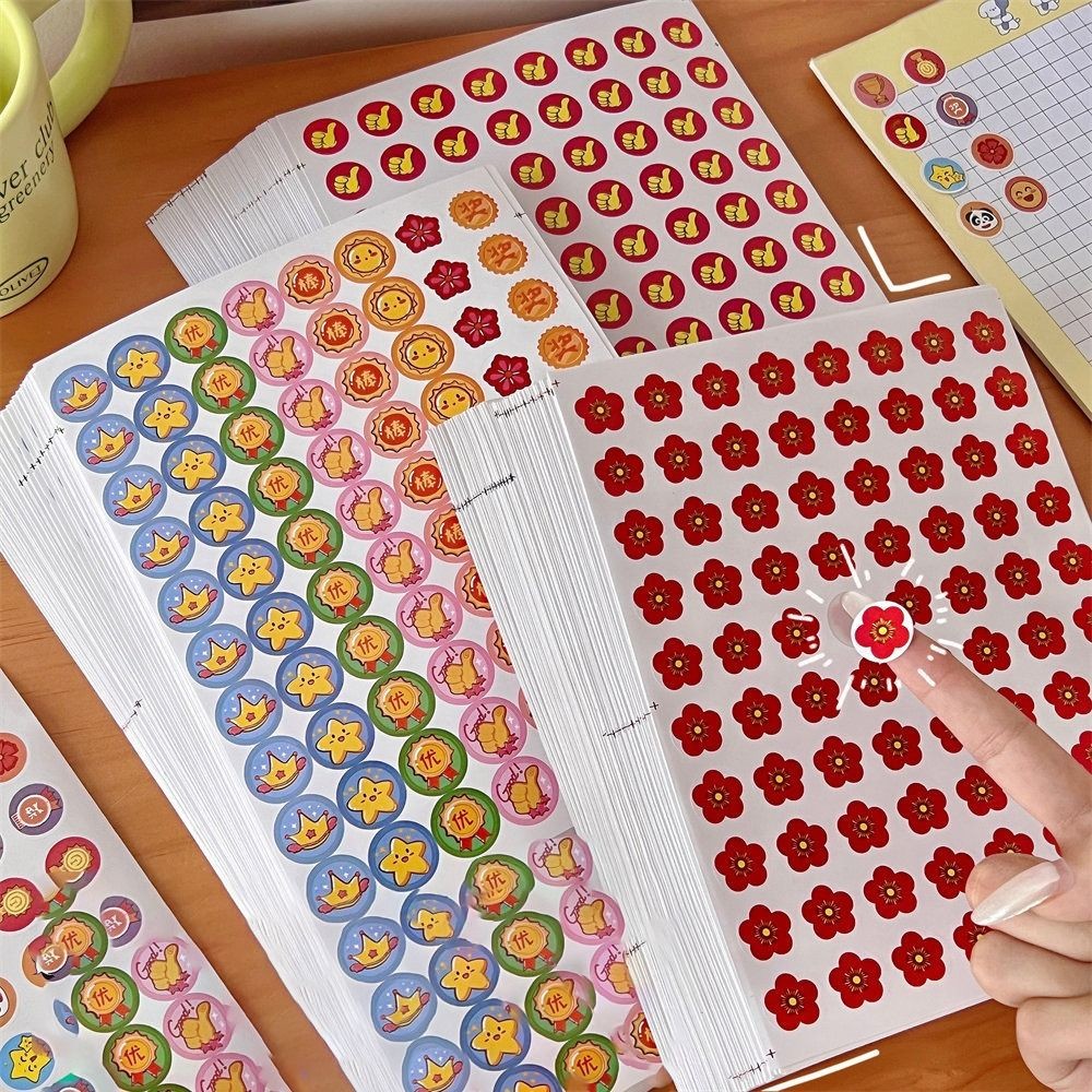 

Reward Stickers for Kids Star Small Red Flower Praise Stickers Cartoon School Student Teacher Encouragement Motivational Sticker