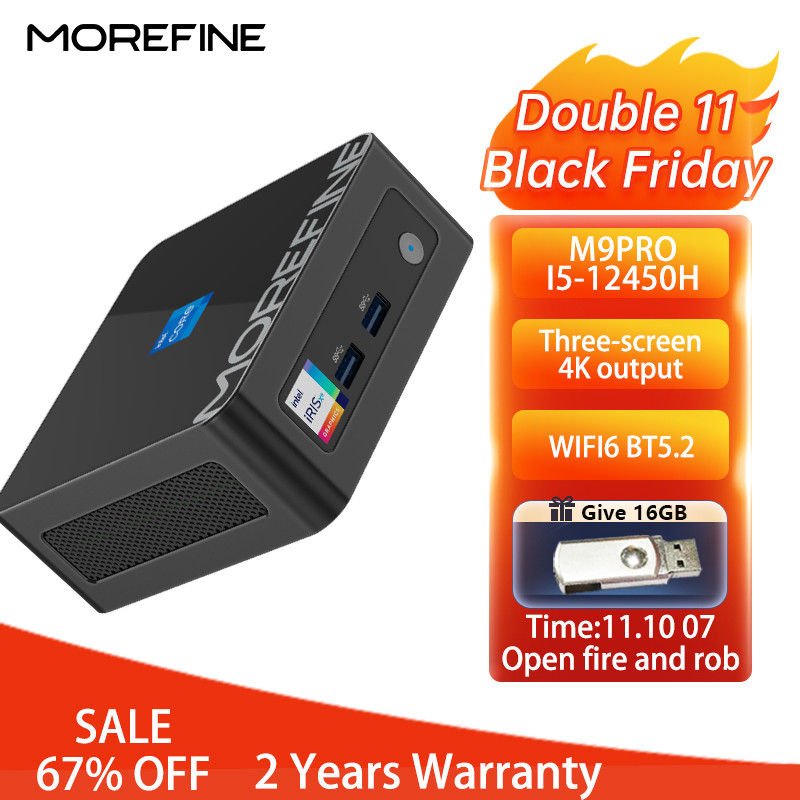 MOREFINE M9PRO Mini PC 12900HK Intel Core I9 Gaming Mini Pc 12450H RAM 16G 512GB NVME Desktop Portab