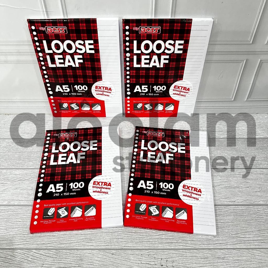 

SATU PACK ( 100 LEMBAR ) Loose Leaf Isi Binder A5 100 Lembar Big Boss