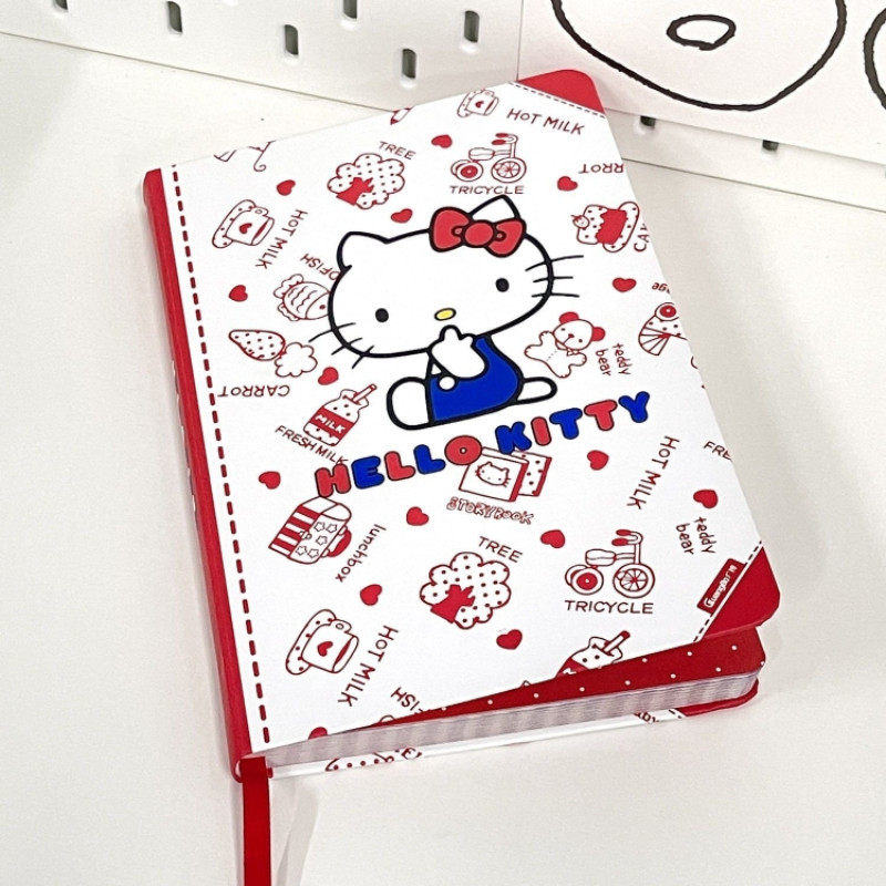 

Sanrio Hello Kitty Notebook Japanese Student Cute Girly Heart Hard Shell Coloring Page Learning School Stationery Notepad