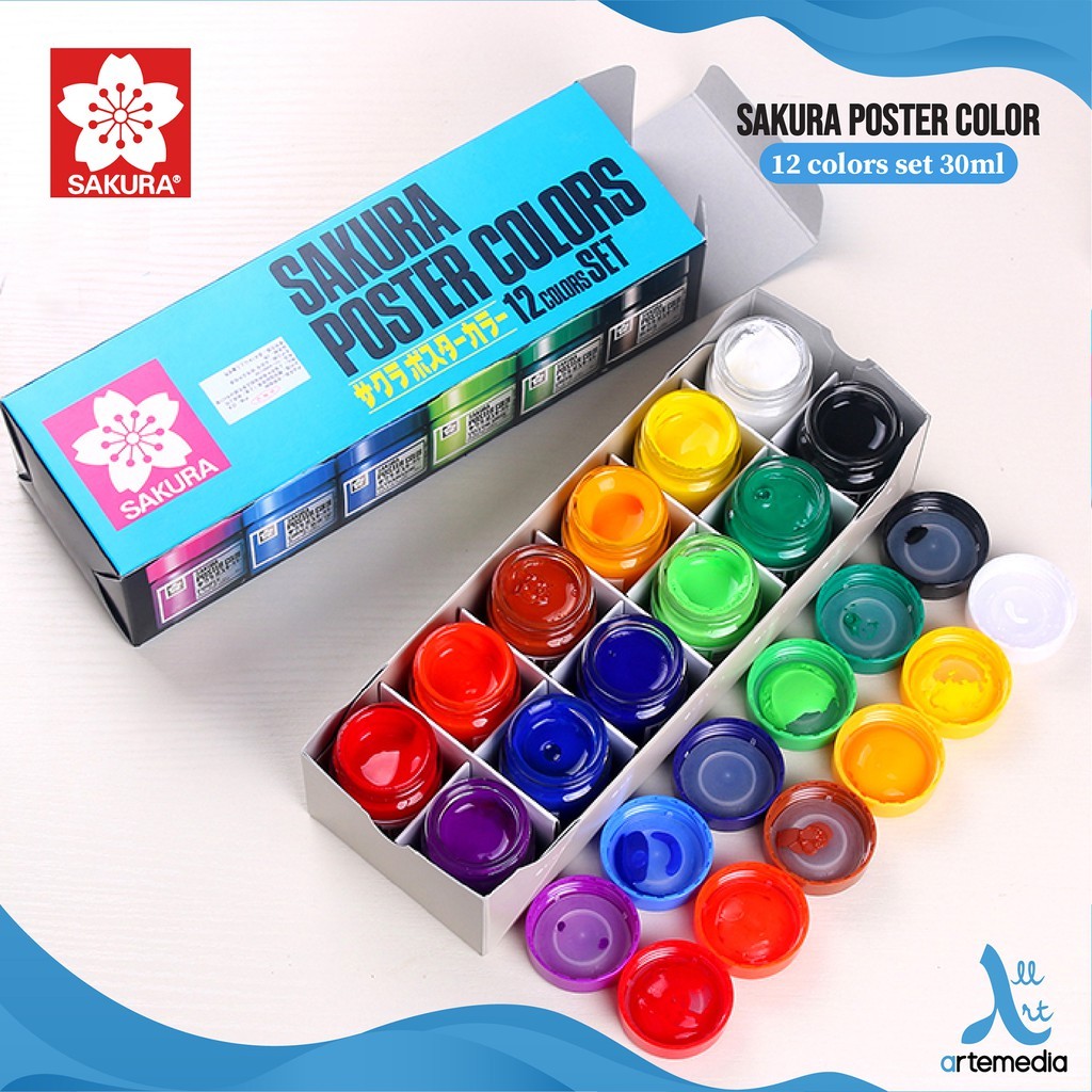 

Gramedia Surabaya - Sakura 12x30ml Cat Poster Color Set