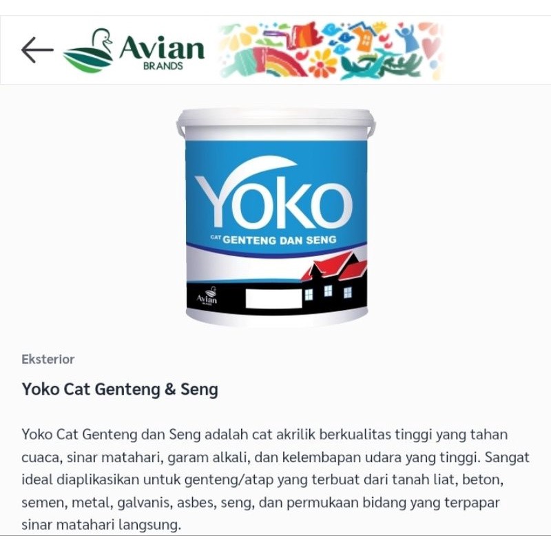 CAT GENTENG SENG YOKO 4KG SPANDEK ASBES BETON TEMBOK TALANG GALVANIS TANAH LIAT BESI