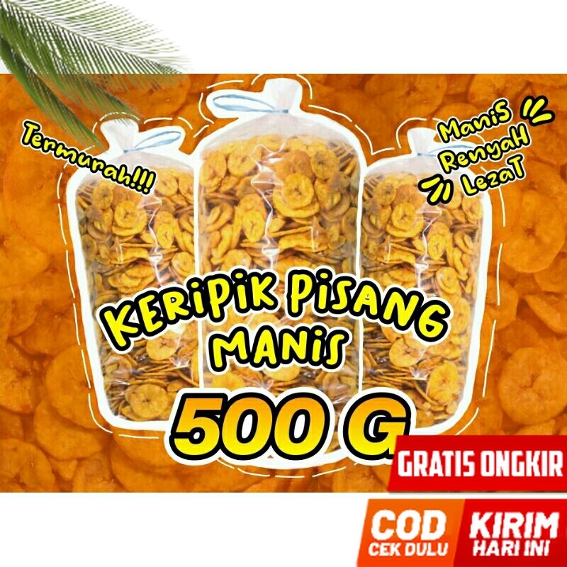 

500G Keripik Pisang, Keripik Pisang Manis, Keripik Pisang Dolar, Keripik Pisang Koin, Termurah!!!