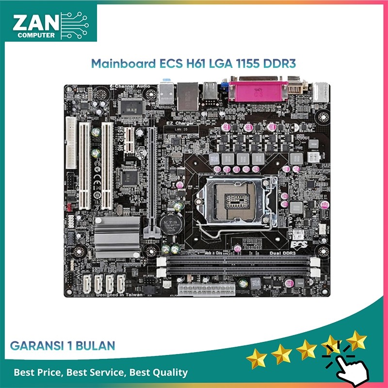 Motherboard H61 Lga 1155 Ecs DDR3 Support Gen3 - Mainboard H61 Pc Gaming / Mobo