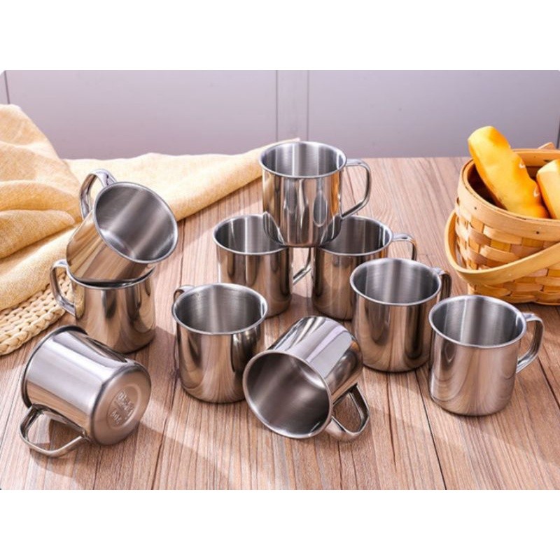Mug mini Stainiless 7cm Mug cangkir Mug kopi Teh Gelas Stainless Antik Aestetik Cangkir Antik cafe
