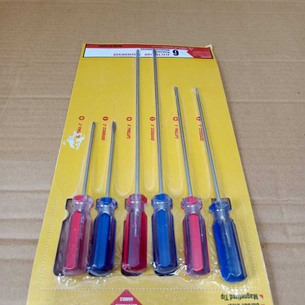 DISKON OBENG SET 6PCS OBENG SETTING KARBURATOR OBENG RADIO - OBENG SETTING AMERIKA KECIL KURUS