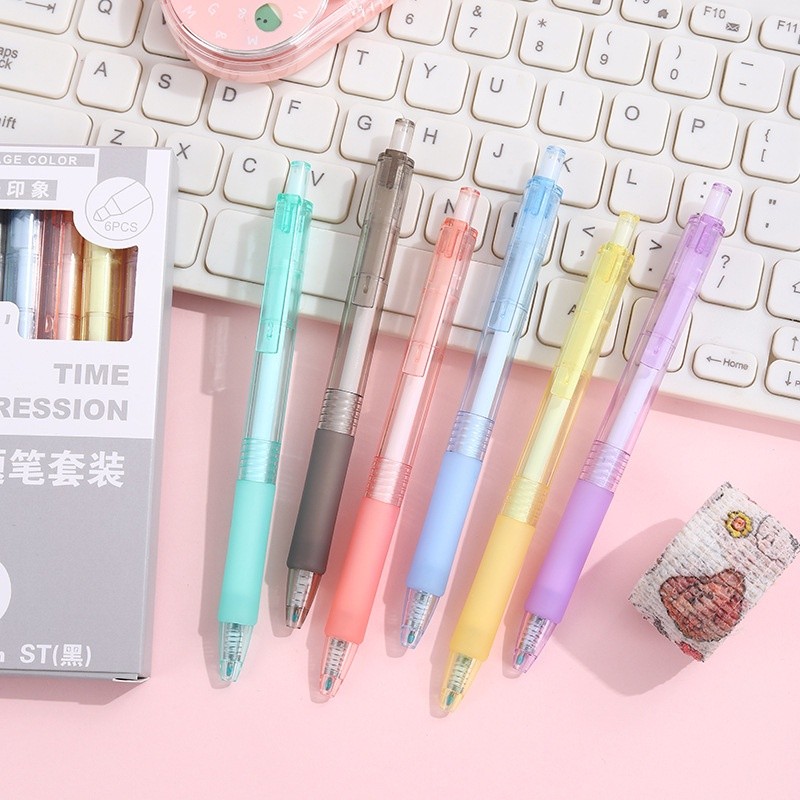 

❀SS❀ PULPEN GEL MEKANIK POLOS ISI 6PCS DAN 5PCS / PULPEN GEL MEKANIK / STATIONERY LUCU