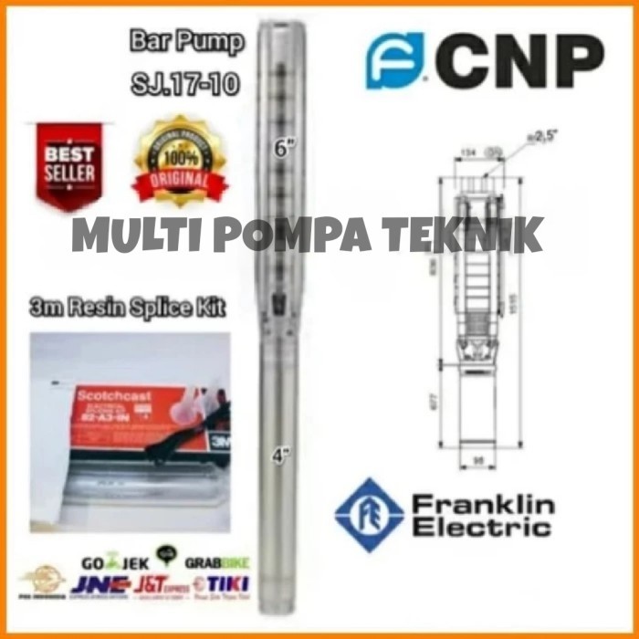 Pompa Submersible CNP SJ.17 . 10 Motor Franklin 5.5Kw 7.5Hp 3Phase