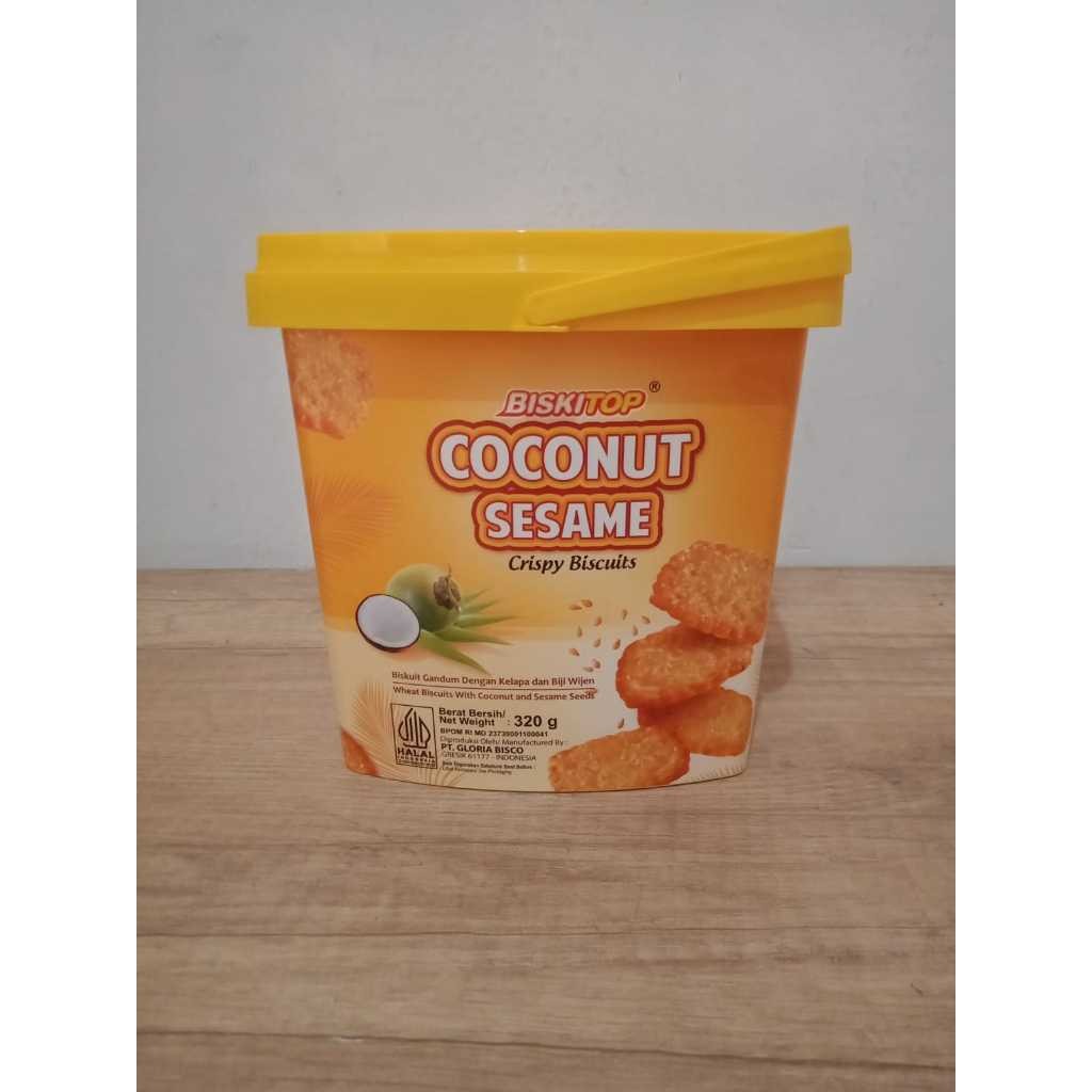 

Biskitop Coconut Sesame 36gr/ Biskitop Ember Plastik- Kue Kaleng