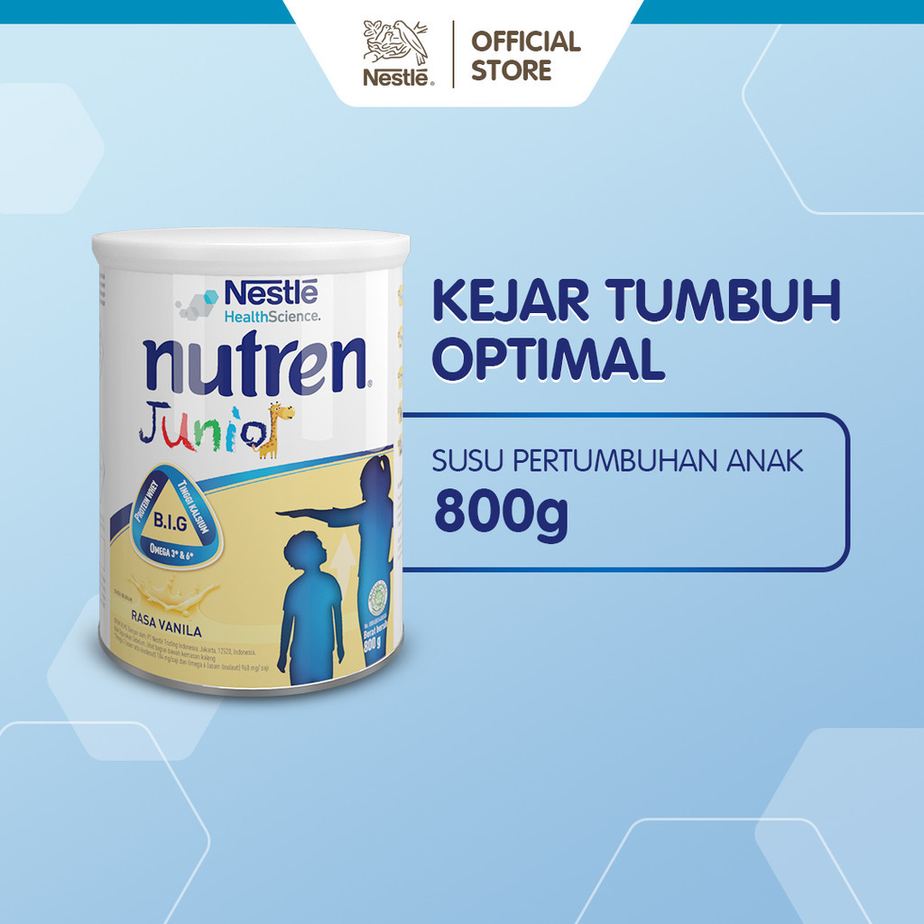 

NESTLE Nutren Junior Susu Pertumbuhan Vanila 1-10 tahun Kaleng 800g Juragan.Simamoy