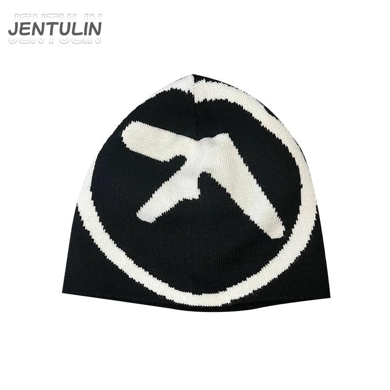 Y2k Women Hat Knitting Beanies Aphex Twin Caps For Men Y2k Streetwear Winter Fashion Kpop Vintage Go