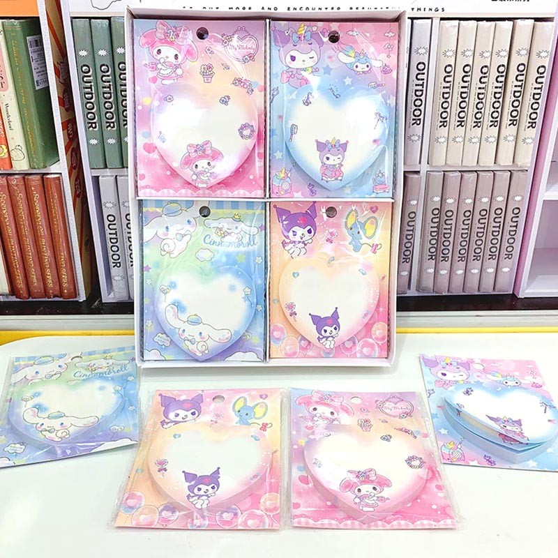 

20pcs/lot Sanrio Melody Kuromi Memo Pad Cinnamoroll Sticky Notes Stationery Label Notepad Planner Sticker Post School Supply