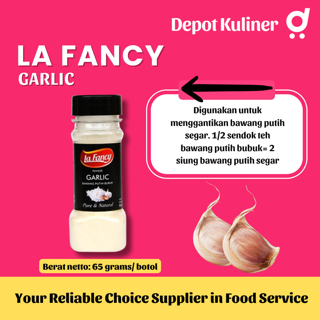 

La Fancy Foods Bawang Putih Bubuk 100% Murni 65g Garlic Powder