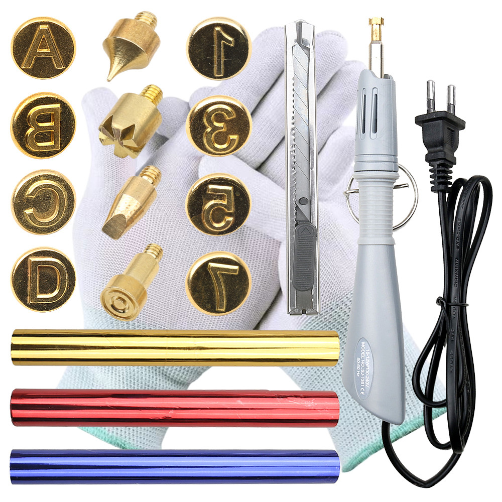 

Hot Stamping Applicator Kit EU Plug with US Adapter Writing or Painting on Paper DIY Wood Crafts Personal Signature