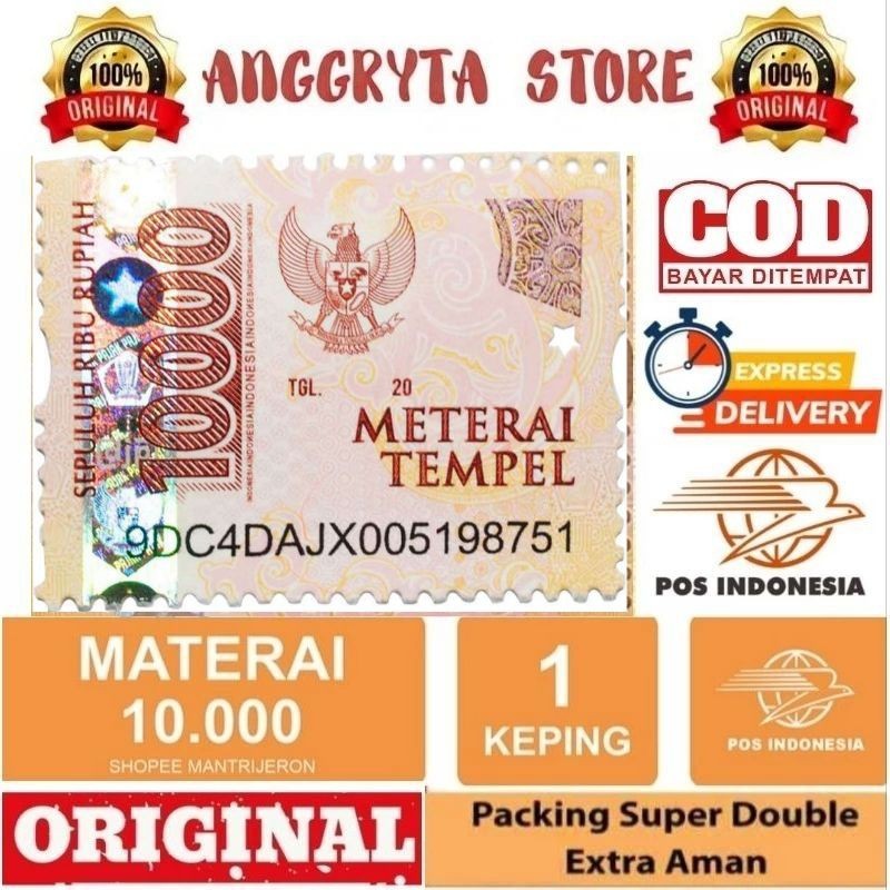 

Materai 10000 Sepuluh Ribu Lolos Sinar UV Ultraviolet (Tidak Sesuai Silahkan Retur)