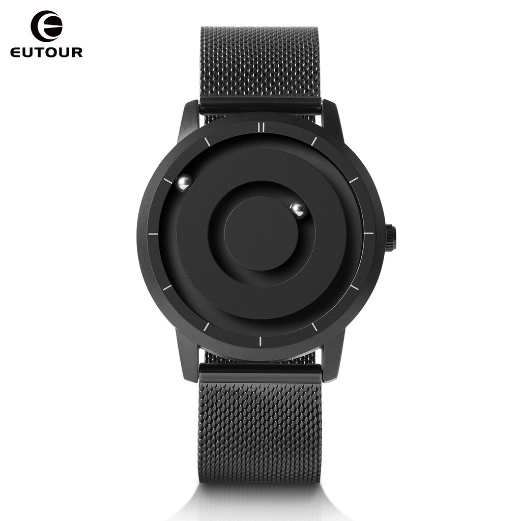 EUTOUR Magnetic Bead Analog Watch - Stainless Steel Strap and Unique Pointer Design, Unisex Magnetic