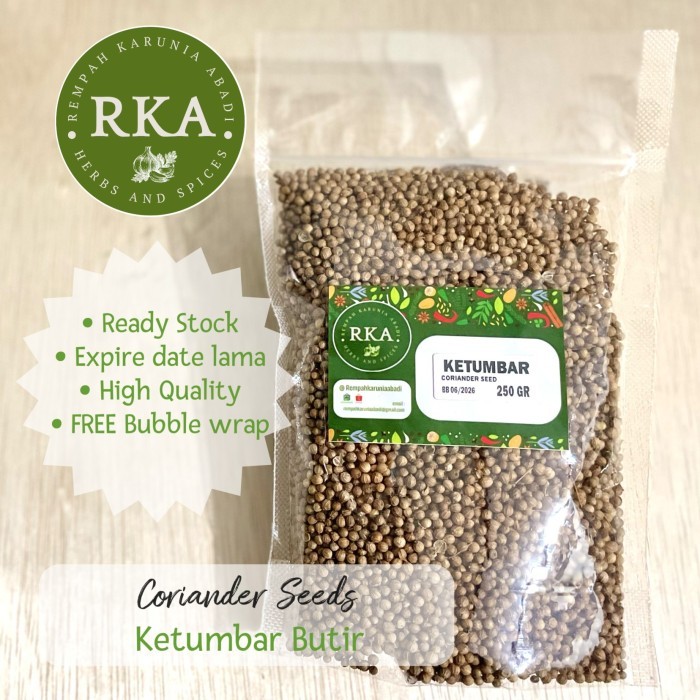 

Biji Ketumbar 250 gr / Ketumbar Butir 250 gr / Coriander Seed 250gr