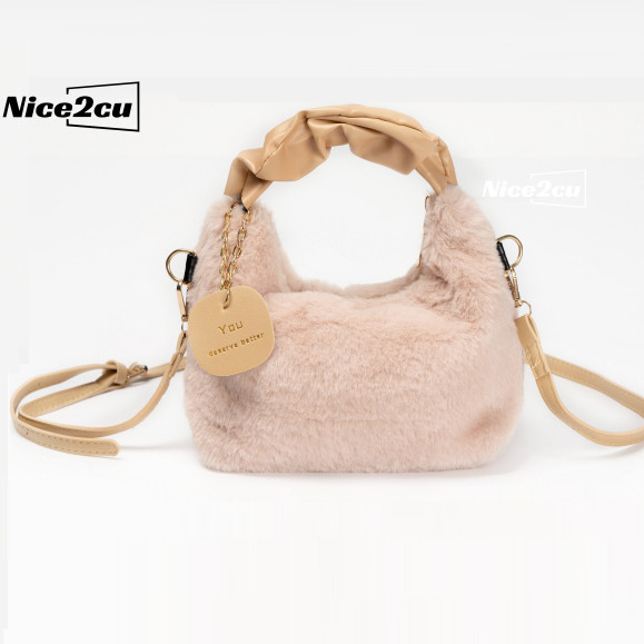 PROMO Tas Bulu Tas Shoulder Bag Tas Bahu jinjing Kecil Fashion Wanita Lucu Berbulu Halus Mini Bulu B