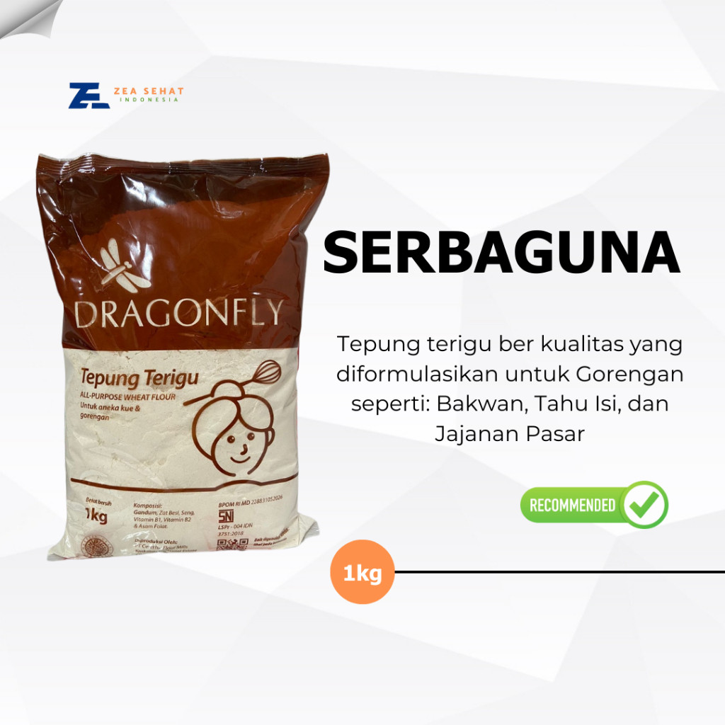 

Dragonfly 1kg Tepung Terigu Gandum Spesialis Untuk Gorengan dan Jajanan Pasar