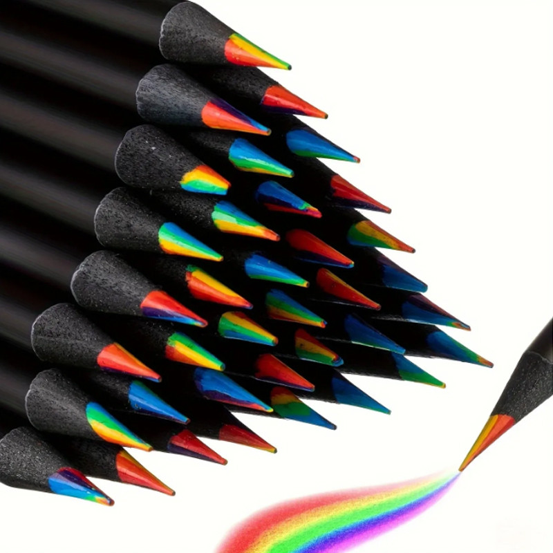 

Rainbow Color Pencils for Kids, Concentric Gradient Crayons, Art Painting, Drawing Stationery, 10 PCs/Set, 7 Colors, Kawaii