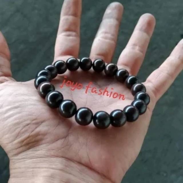 GELANG TASBIH FOSIL AKAR KAYU GALIH KELOR HITAM NATURAL TENGELAM