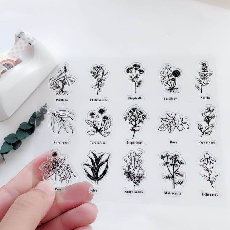 

Plant Transparent Silicone Finished Stamp Journal DIY Scrapbooking Rubber Coloring Embossed Diary Stencils Decoration Reusable
