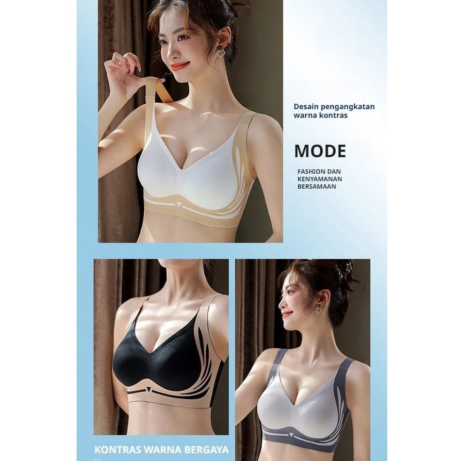 Promo Bra Push-Up Wanita Anti-Kendur Pakaian Dalam Penyangga Lembut Payudara Kecil Cup Olahraga Bh