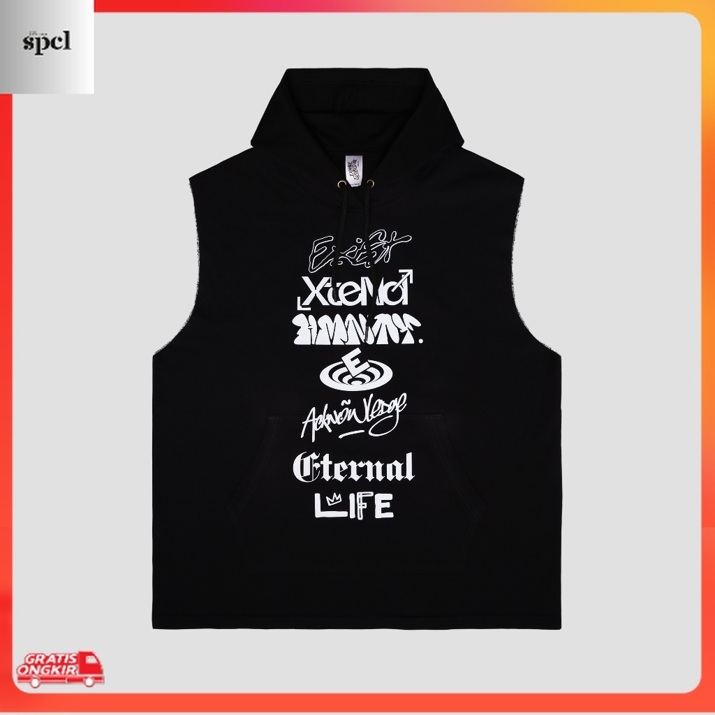 Kekinian / Exhale Apparel Hoodie Jacket Sleeveless Black