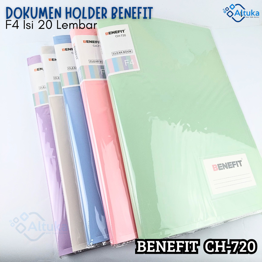 

Map Dokumen Holder Pastel Isi 20 Pocket / Dokumen Keeper / Display Book / Clear Holder BENEFIT Pastel CH-720