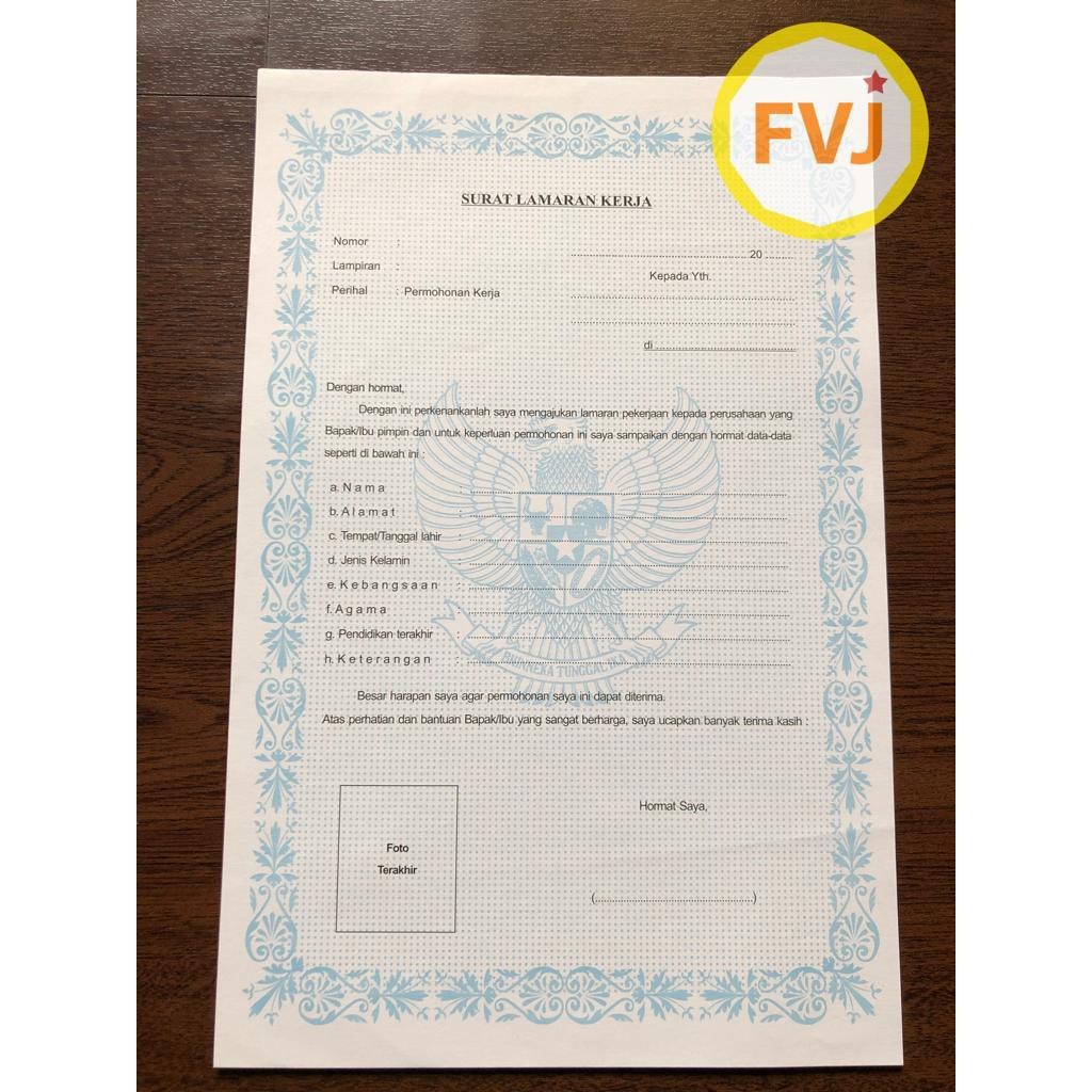 

Kertas surat lamaran kerja pekerjaan