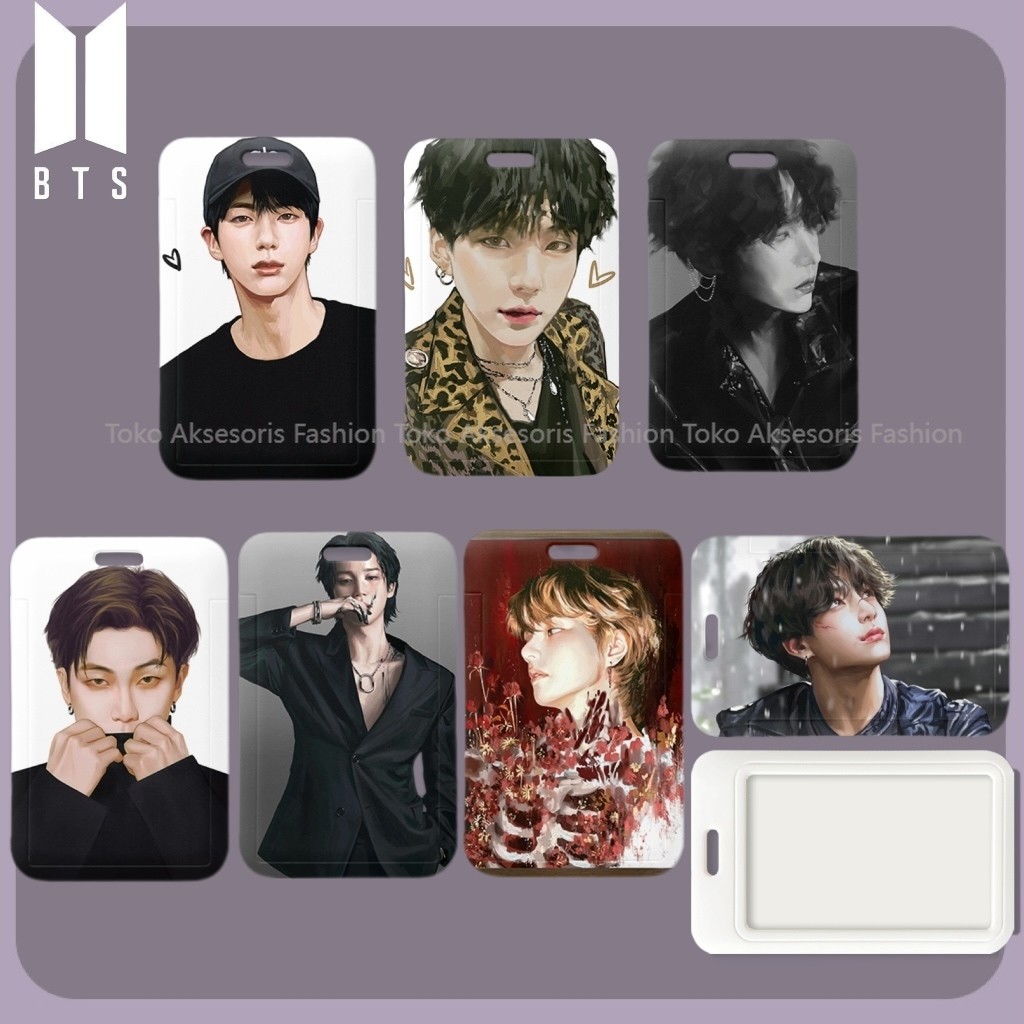 

BTS Kim Seok-jin Min Yoon-gi J-Hope Kim Nam-jun Park Ji-min Kim Tae-hyung Jeon Jung-kook id card holder tempat kartu lucu layer lanyard photocard aesthetic gantungan pelindung kartu nama tag cute nametag cari di lanyard pelindung ktp tempat foto card