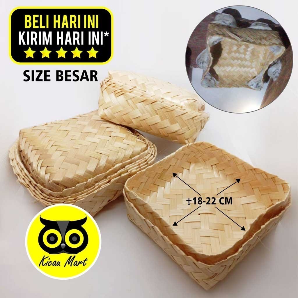 KICAU MART BESEK BAMBU SIRIP SARANG WALET BESEK BURUNG WALET BESEK BAMBU ANYAMAN WADAH MAKAN NASI KO