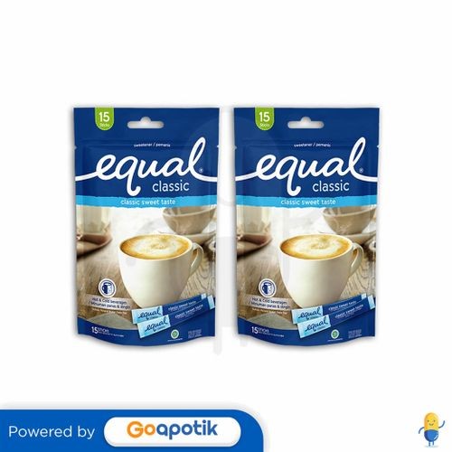 

Equal Classic Sweetener 1 Gram 15 Sticks Paket 2 Pouch