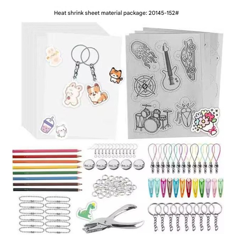 Mainan DIY Kertas Heat Shrink, Lembar Plastik Mengecil, DIY Kreatif Shrinky Paper, Shrink Dink Craft
