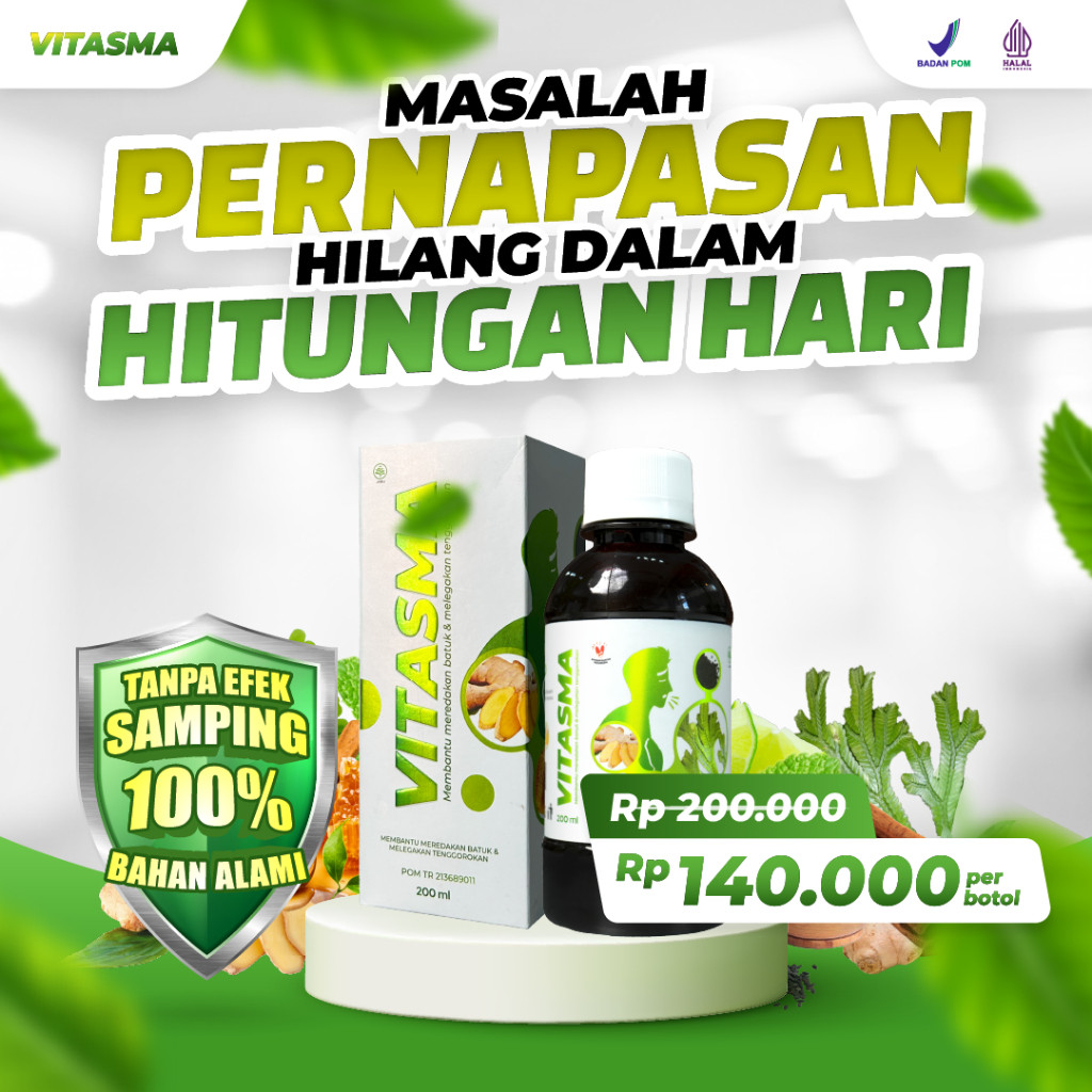 Madu Vitasma - Obat Batuk Sakit Tenggorokan Madu Vitasma Bronkhitis 200ML Menahun Sesak Nafas Asma