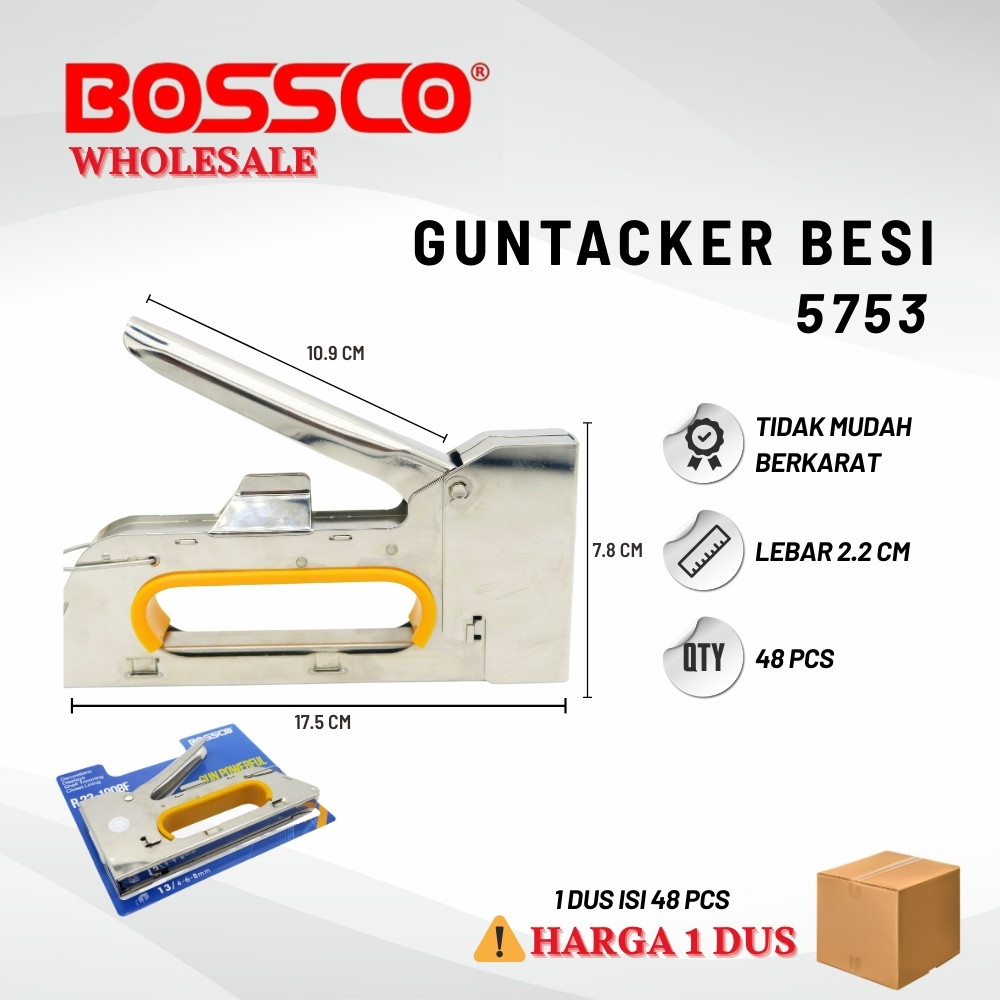 

Grosir!!! 1 Dus isi 48 Pcs Staples Tembak Gun Tacker BOSSCO + Isi atau Refil 13/8 Stapler Staples | Stepler Tembak BOSSCO | Stepler Gun BOSSCO | Stapler Tembak BOSSCO | Stapler Gun BOSSCO