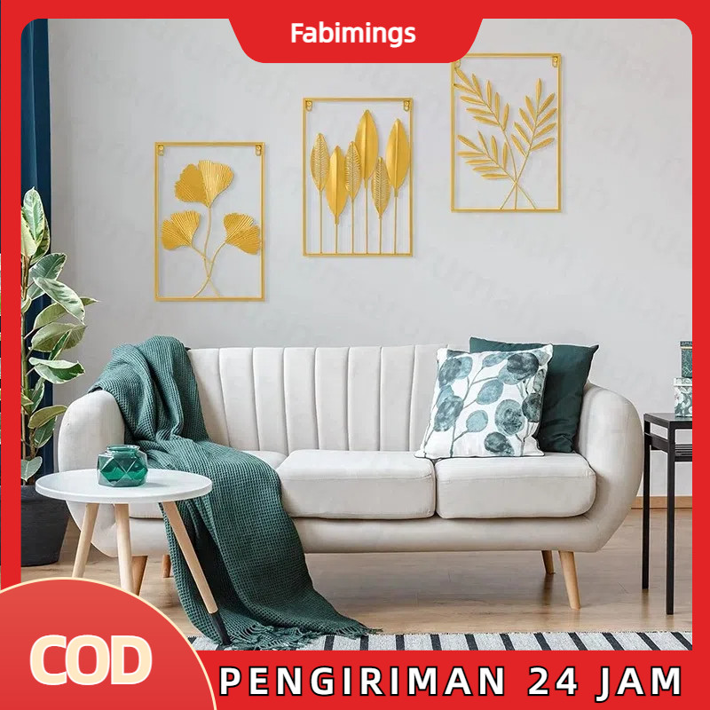 Lukisan dekoratif Hiasan dinding ruang tamu modern Dinding daun logam gantung dinding ruangan