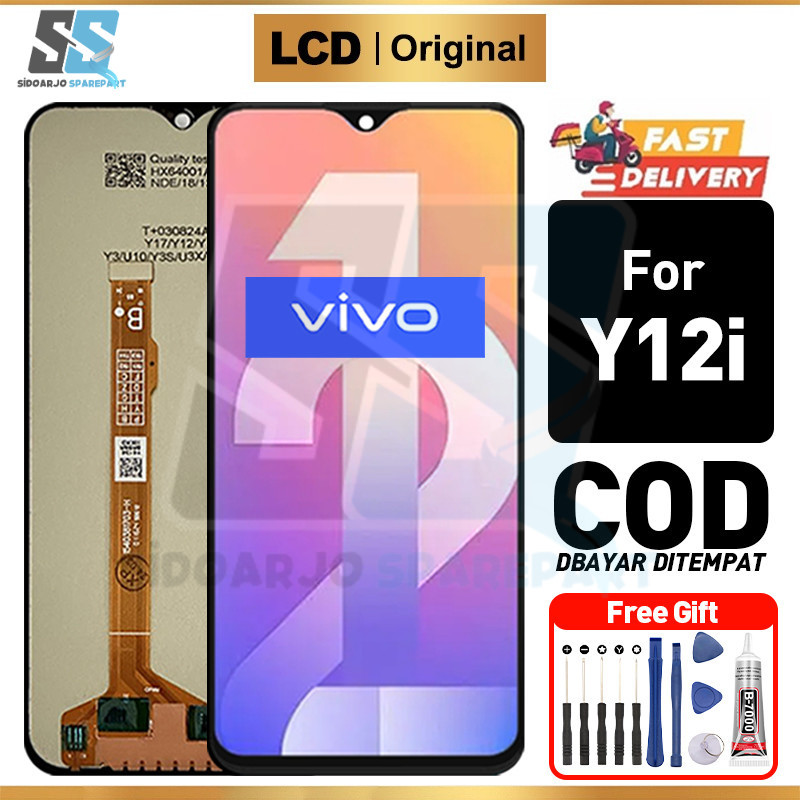 LCD VIVO Y12i Original Touchscreen Fullset Asli Ori For Glass