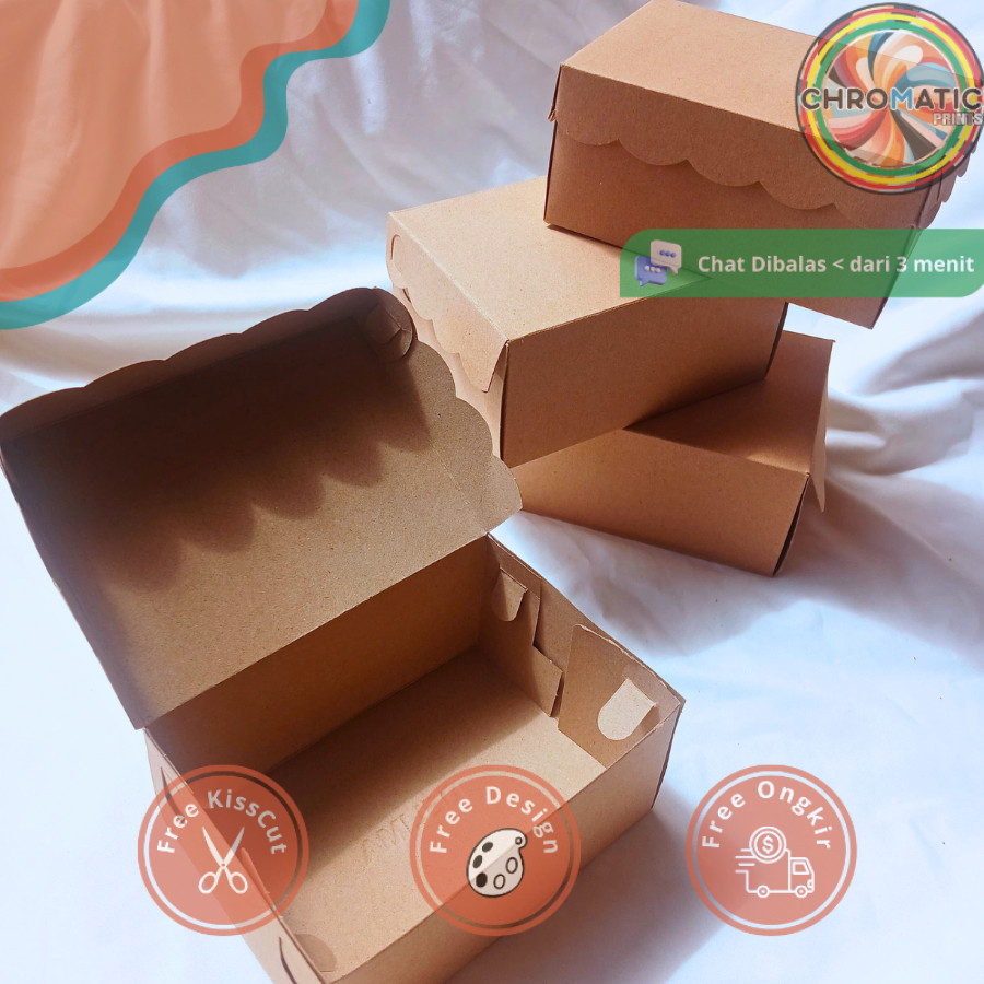 

chromatic Kotak kardus Kraft Coklat/Kardus Kue/Kotak kardus Snack/ Kardus Renda Coklat Non-laminasi