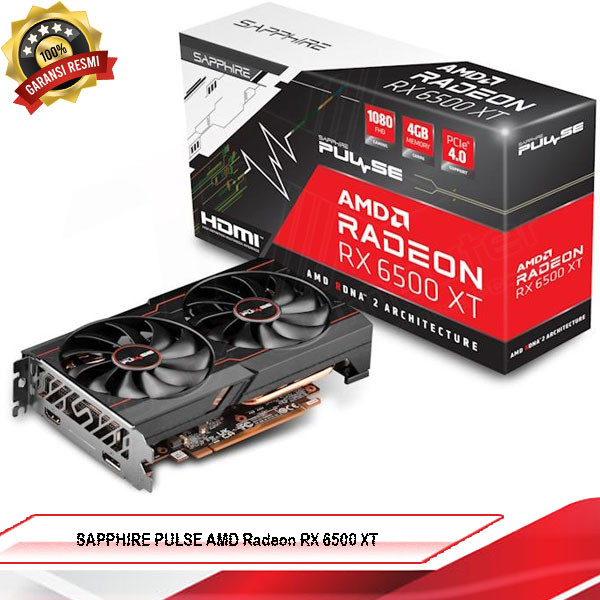 SAPPHIRE PULSE AMD Radeon RX 6500 XT 4GB GDDR6 | VGA Gaming RX 6500XT