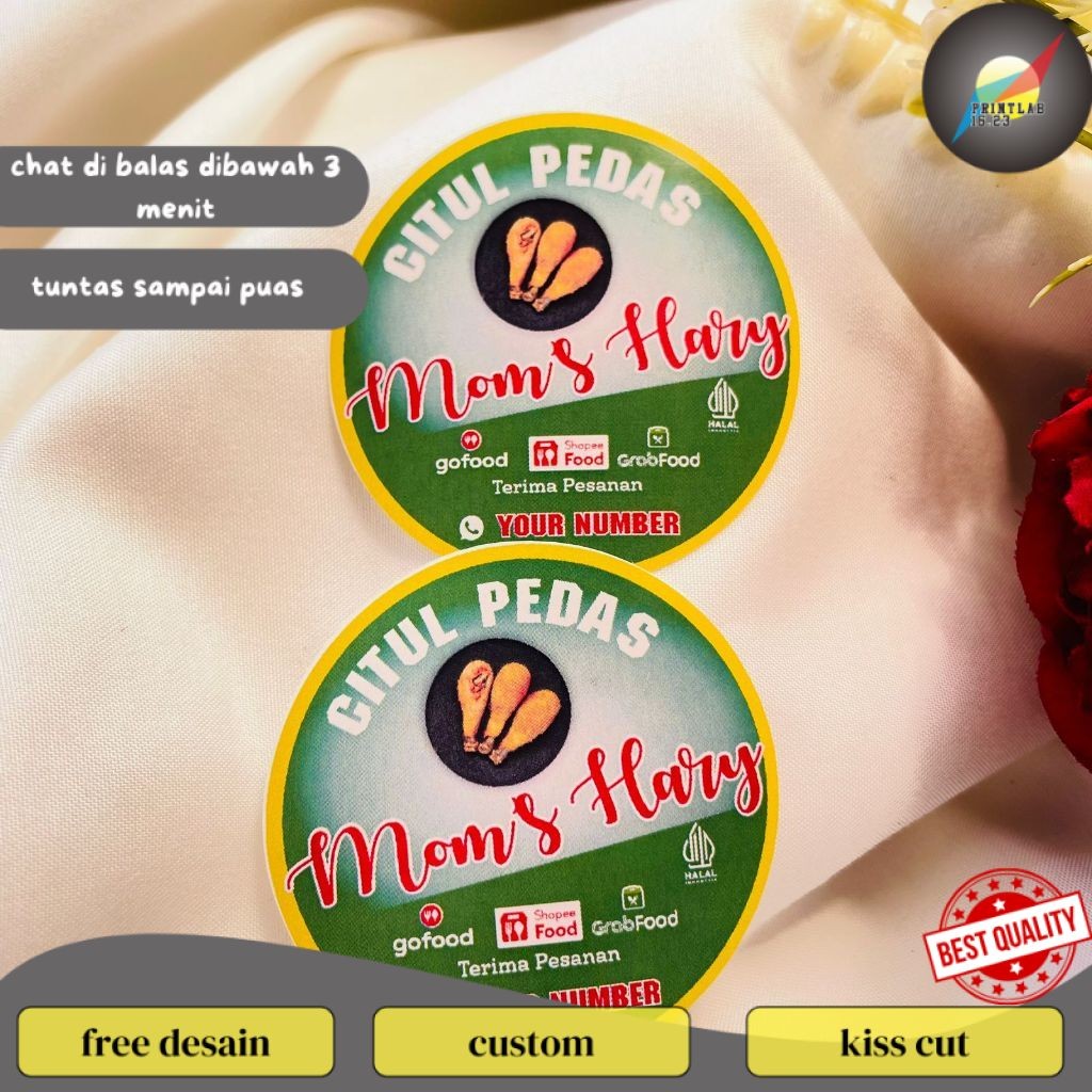 

PrintLab 5-8 Stiker Chromo Umkm Cireng Cilok Cibay Sticker Bentuk Bulat Free Desain Uk.Sedang Logo