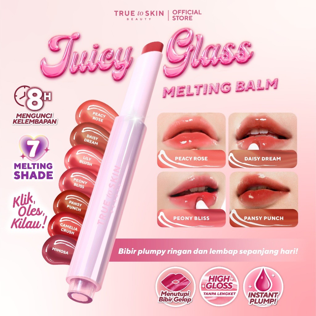 [ BEST DEAL ] True to Skin - Juicy Glass Melting Balm - Click Pen Melembabkan bibir , Lightweight , 