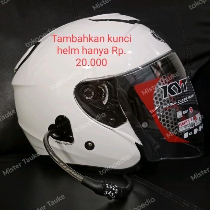 Terlaris -HELM KYT Kyoto Putih Solid/White Original - XL