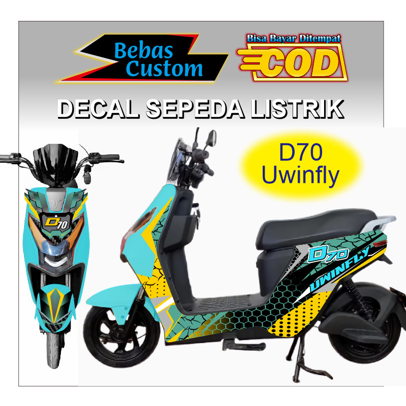 D70 Uwinfly STIKER Sepeda Listrik DECAL STRIPING SETIKER Merek Genio Selis Pacific United Viar Saige