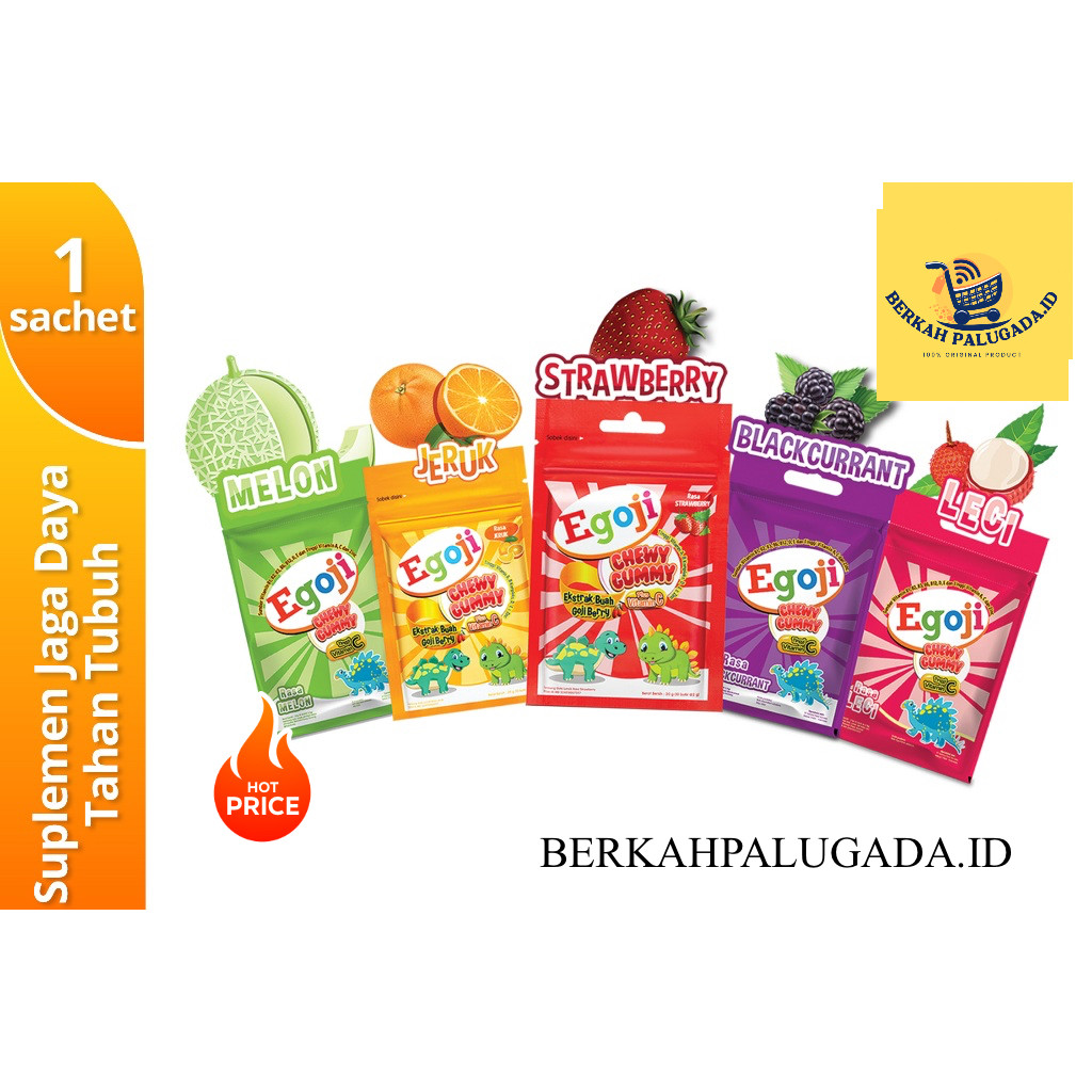 

BERKAHPALUGADA.ID Egoji Chewy Gummy - Sachet vitamin anak permen gummy