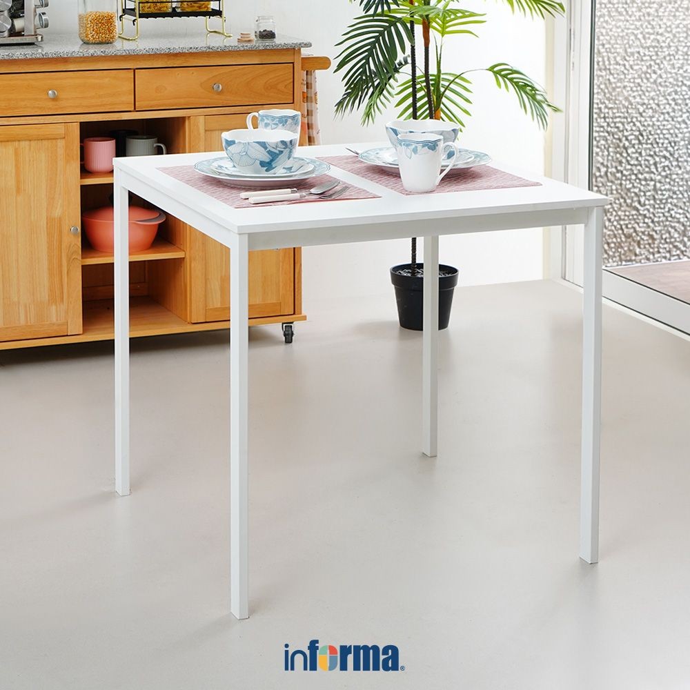 Informa 75 cm Jace Meja Makan - Putih Dining Table Dinner Table Meja Kursi Ruang Makan Aesthetic Fur