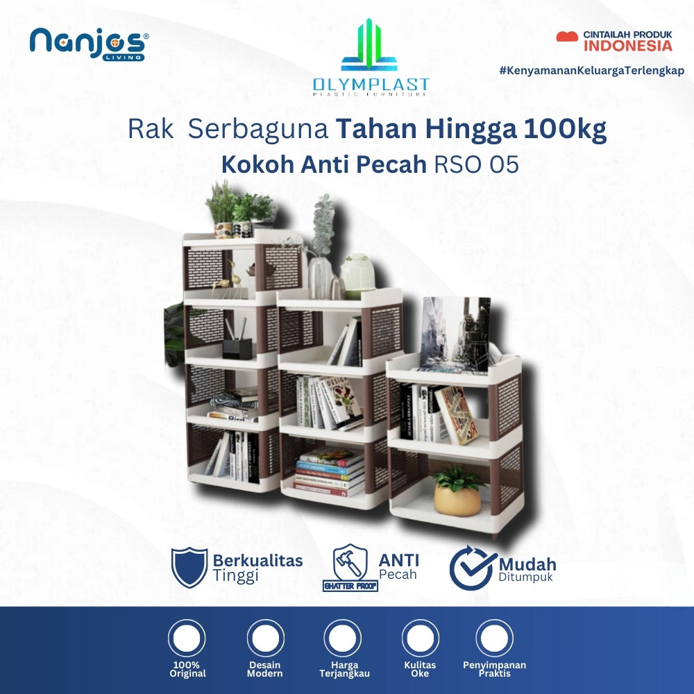 ARKAMANISHOP [FREE ONGKIR & BISA COD] Olymplast Rak Dapur Buku Piring Serbaguna Plastik 5 Susun Rso 