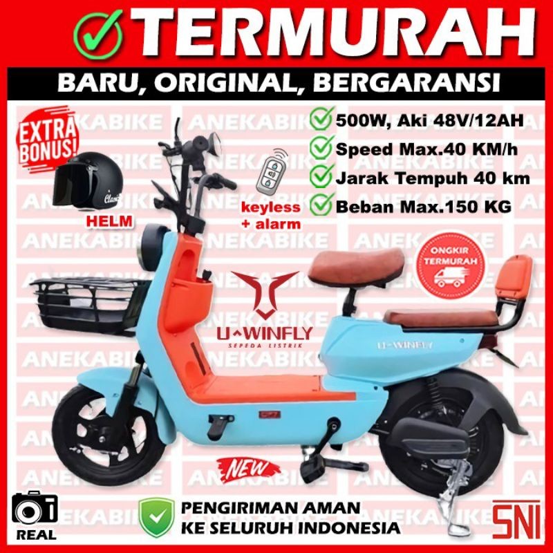 Sepeda Motor Listrik DF7 Uwinfly Dragon Fly Garansi + Helm Sepeda Listrik Dewasa Uwinfly